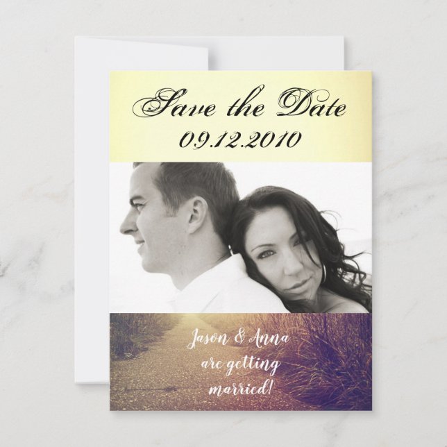 4x5 Save the Date Card Sunrise Pathway Walkway Pat (Front)
