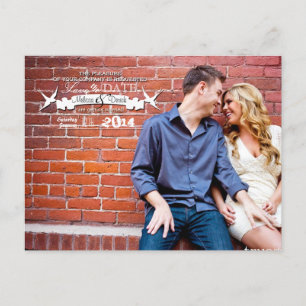 4x5 Typography Save the Date Photo Announcement Postcard