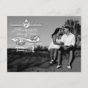 4x5 Typography Save the Date Photo Announcement Postcard
