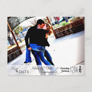 4x5 Typography Save the Date Photo Announcement Postcard
