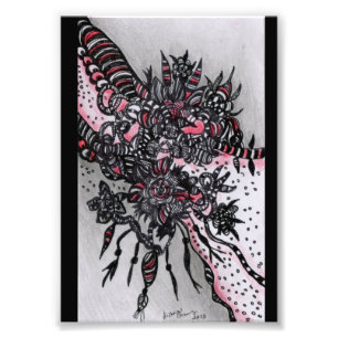 4x6 ACEO. Art Print. Red & Black Photo Print