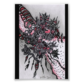 4x6 ACEO.  Art  Print. Red & Black Photo Print