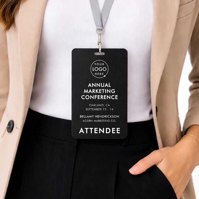 4x6 Event Badge | Conference Schedule Access Card (Design a polished vertical lanyard badge for conferences, expos, and business events)