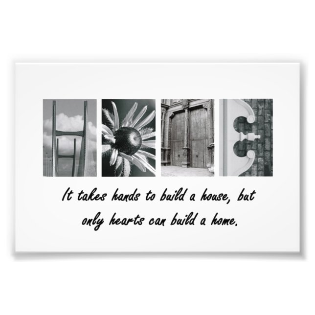 4x6 Home Alphabet Letter Photography Print (Front)