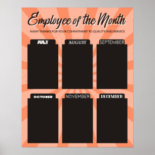4X6 photo board employee of the month poster