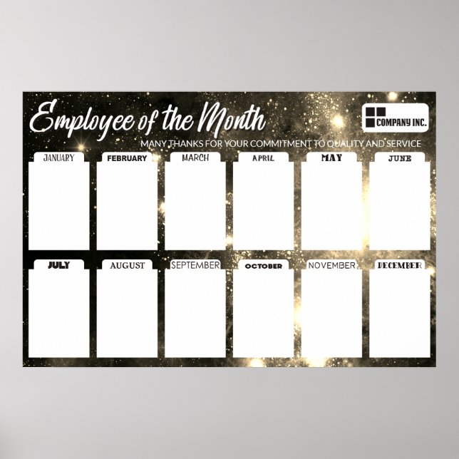 4X6 photo board employee of the month poster (Front)