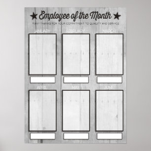 4X6 photo board employee of the month poster