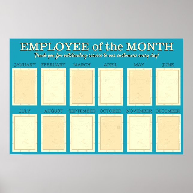 4X6 photos board employee of the month display Poster (Front)
