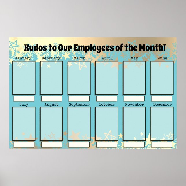 4X6 photos board employee of the month poster (Front)