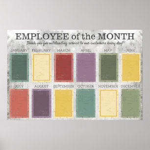 4X6 photos board employee of the month poster
