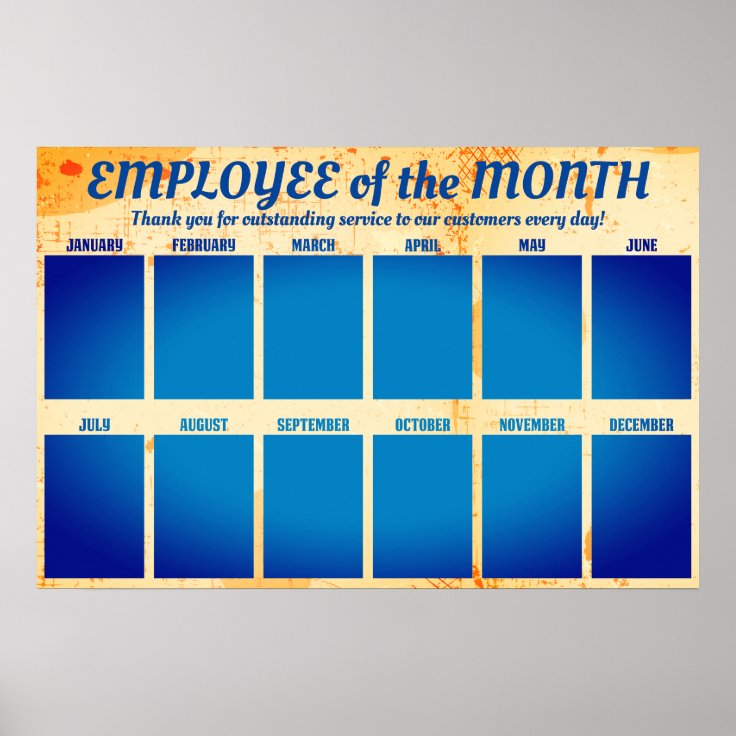 4X6 photos board employee of the month poster | Zazzle