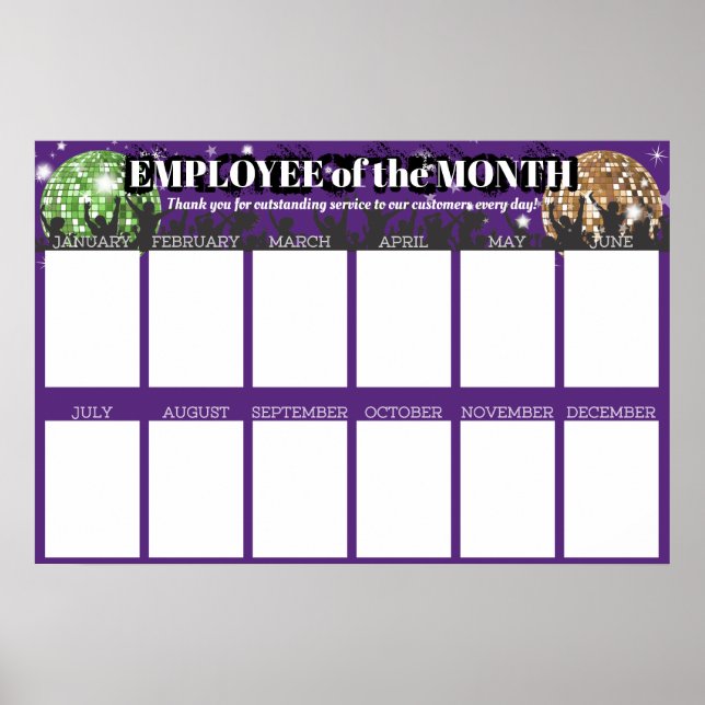 4X6 photos board employee of the month poster (Front)