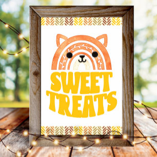 4x6 Sweets Boho Woodland Fox Birthday Desserts Poster