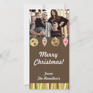 4x8 Assorted Christmas Ornaments PHOTO Card