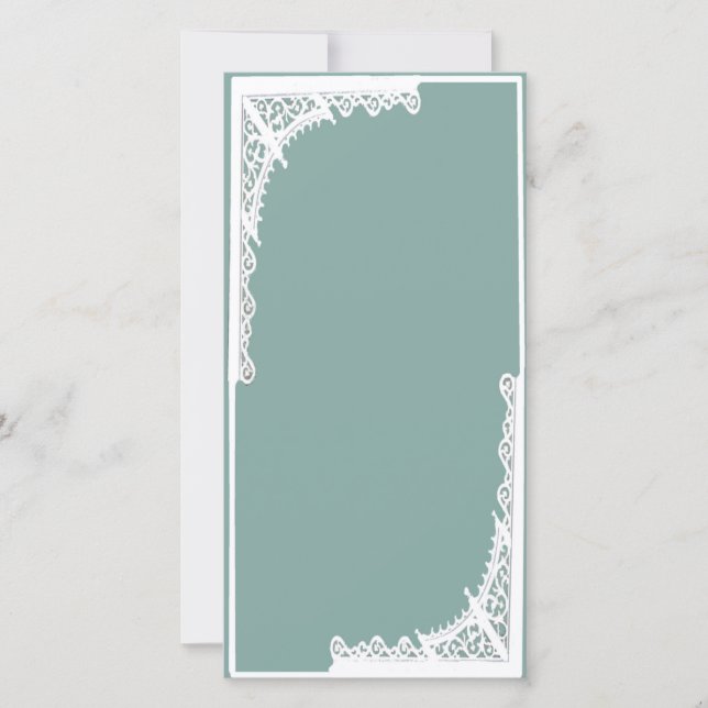 4x8 CARTES D'INVITATION DE MARIAGE, BLEU TURQUOISE (Devant)
