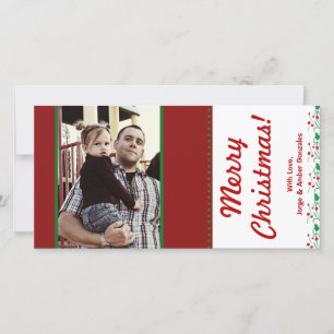 4x8 Christmas Holly PHOTO Card