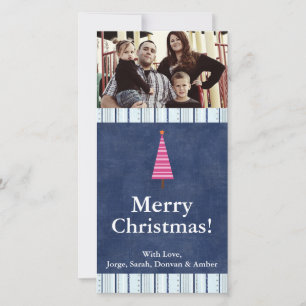 4x8 Christmas Tree Pink/Orange PHOTO Card