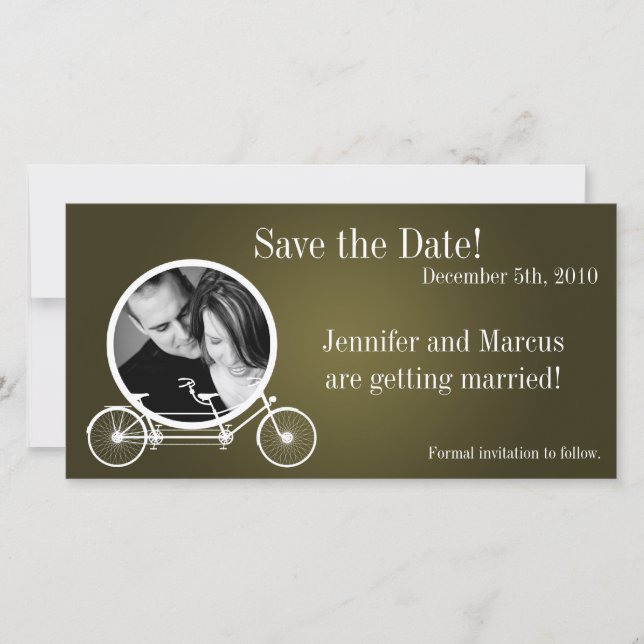 4x8 Engagement Announcement Brown Double Bike (Front)