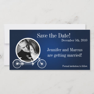 4x8 Engagement Announcement Navy Blue Double Bike