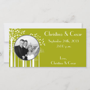 4x8 Engagement Photo Announcement Modern Green Tre