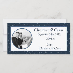 4x8 Engagement Photo Announcement Navy Blue Dandel