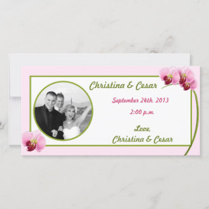 4x8 Engagement Photo Announcement Pink Orchid Long