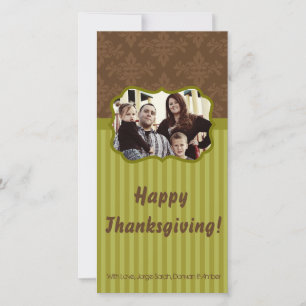 4x8 Green Autumn Foliage PHOTO Thanksgiving Card