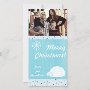 4x8 Icy Igloo Baby Blue PHOTO Card