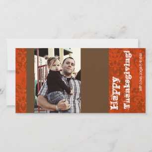 4x8 Orange Autumn Foliage PHOTO Thanksgiving Card