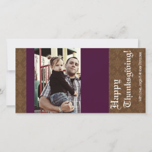 4x8 Purple Autumn Foliage PHOTO Thanksgiving Card