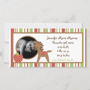 4x8 Red Barn Farm Birth Announcement