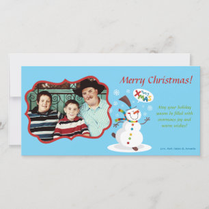 4x8 Snowman Snowflake PHOTO XMAS Christmas Card