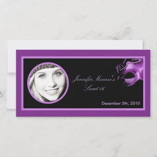 4x8 Sweet 16 Purple Lilac Black Party Announcement