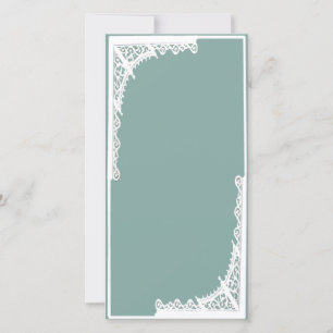 4x8 WEDDING INVITATION, TEAL AND WHITE