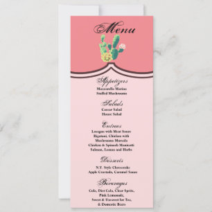 4x9.25 Cartes de menu Bohemian Cactus Succulents D