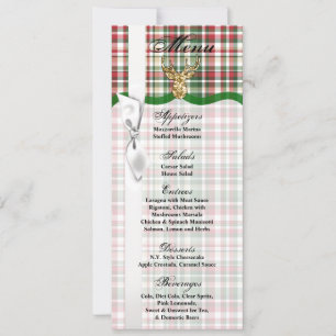 4x9.25 Cartes de menu Parties scintillant or Reind