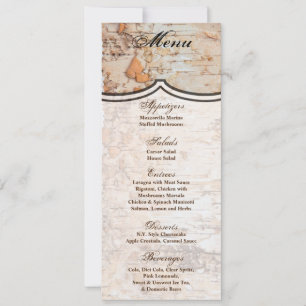 4x9.25 Cartes de menu terroir grange en dentelle d