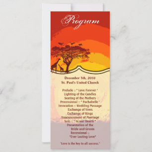 4x9.25 Cartes de programme African Safari Giraffe