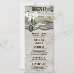 4x9.25 Menu Cards Army OCP Camo Uniform Camoflauge
