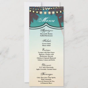 4x9.25 Menu Cards Beach Sunset Palm Trees String L