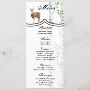 4x9.25 Menu Cards Deer Doe Buck Woodland Hunting