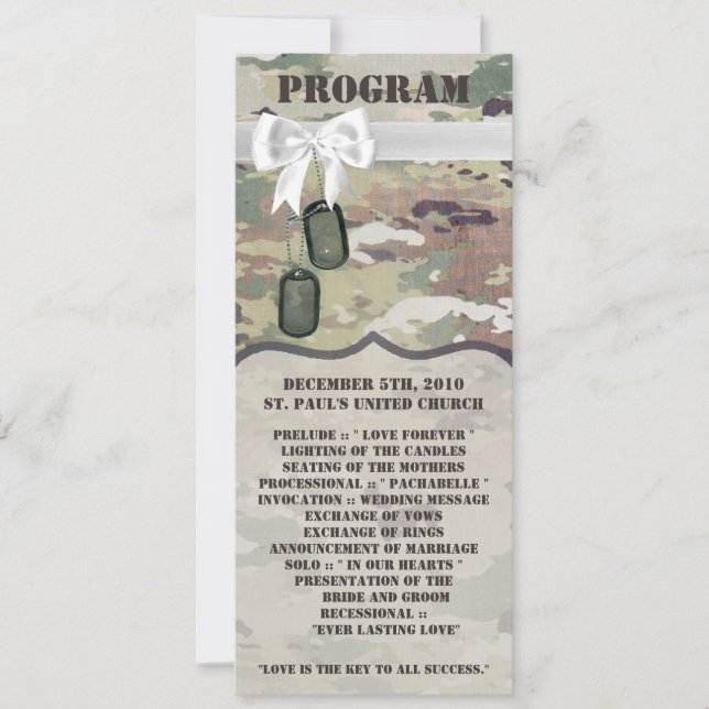 4x9.25 Program Cards Army OCP Camo Uniform Camofla (Front)