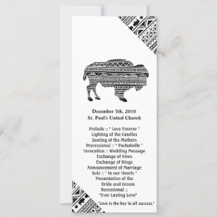 4x9.25 Program Cards Boho Buffalo Tribal Pattern B