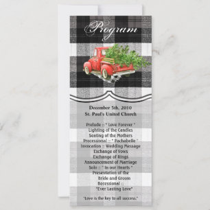 4x9.25 Program Cards XMAS Truck Buffalo Plaid Blac