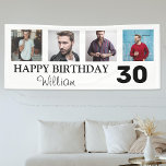 4x Photo Collage Happy Birthday Banner<br><div class="desc">Planning a party for the guy in your life, looking for a modern, stylish banner to decorate the venue. Then this masculine, Happy Birthday banner, with their age and featuring 4 photos is the perfect buy! Easily personalized by adding your 4 favourite photos, and the text. If your feeling creative...</div>