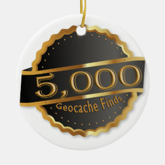 5000 FINDS GEOCACHING ACHIEVEMENT AWARD CERAMIC ORNAMENT