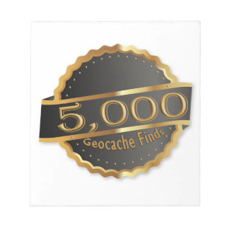 5000 FINDS GEOCACHING ACHIEVEMENT AWARD NOTEPAD