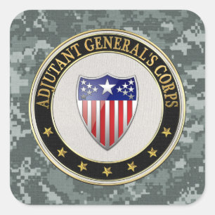 [500] Adjutant General's Corps Branch Insignia [3D Square Sticker