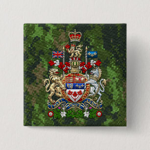[500] Canada Coat of Arms [3D] 2 Inch Square Button