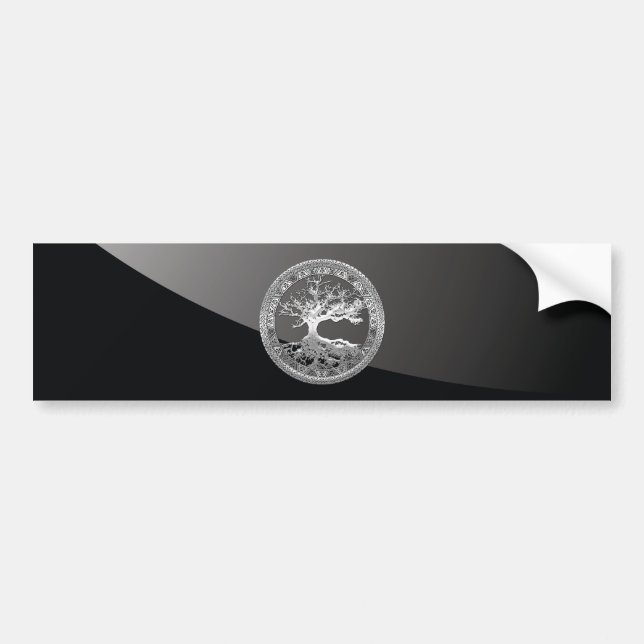 [500] Celtic Tree of Life [Silver] Bumper Sticker (Front)